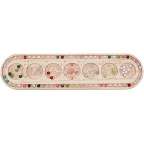 BENECREAT Wood Bead Design Board, Oval Rectangle Bracelet Bead Board with Luna Moth Mala Pattern Bead Tray for Art Crafts Jewelry Making Beading Supplies, 15.7x3.9Inch in Kuwait