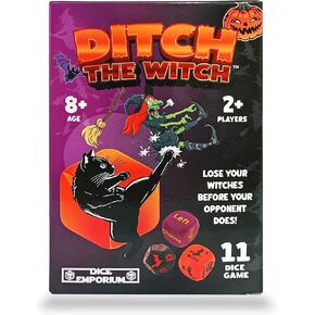 Ditch the Witch Dice Game for Ages 8+ – Fast-Paced Family Games with Custom 6 Sided Dice, Witch Counter, and Directional Play – Halloween Fun for 2-4 Players, Perfect for Gifting or Family Game Night in Saudi Arabia