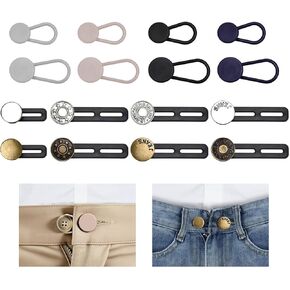 16 PCS Button Extenders for Jeans, Waist Adjuster for Pants, Jeans Button Extender, Waistband Extension 1-1.8 Inches, Invisible Extenders Set Fit Casual/Suit Pants, Short Skirts, Maternity in Saudi Arabia