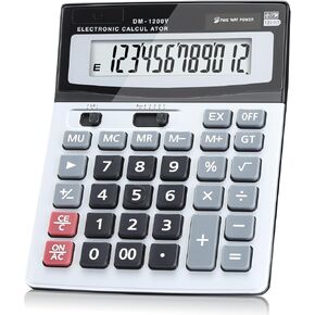 Calculator, 12-Digit Large LCD Display Desktop Calculators, Big Button with Dual Power (Solar & Battery), Standard Function for Office/School/Home Use in Saudi Arabia