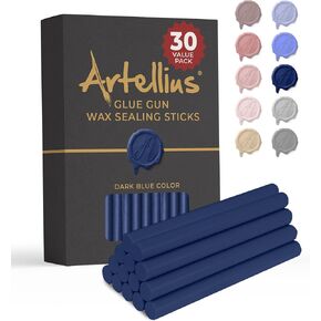 Artellius Sealing Wax Sticks - 30 Pack ، Blue Dark ، 4 in X 0.3 in - Wax Sticks for Letter Sealing and Envelope choilishing with Wax Seal Stamps & Glue Gun in Kuwait