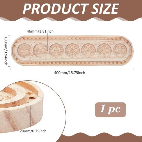 Benecreat Wood Bead Design Board ، Boval Rectangle Bead Bead Bead with Luna Moth Mala Bead Bead Treshing for Art Crafts Making Sounds ، 15.7x3.9inch in Saudi Arabia