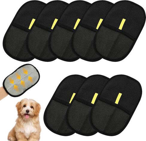 6 Pcs Pet Double Sided Grooming Gloves,Static Removal Gloves for Pet Hair,Multi-Function,For Washing,Hair Removal,Beauty,Bed Sheets,Sofa,Clothes,Suitable for Cats and Dogs in Saudi Arabia