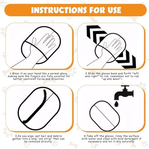 6 Pcs Pet Double Sided Grooming Gloves,Static Removal Gloves for Pet Hair,Multi-Function,For Washing,Hair Removal,Beauty,Bed Sheets,Sofa,Clothes,Suitable for Cats and Dogs in Saudi Arabia