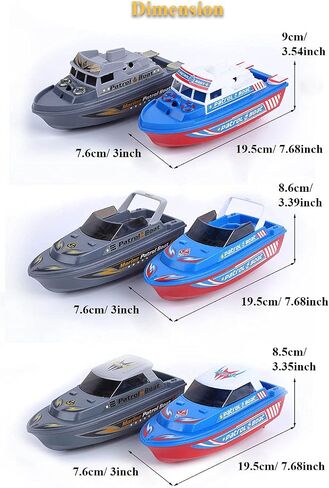 Electric Marine Patrol Boat - طراز سفينة زورق شرطة خفر السواحل مع صفارات الإنذار والضوء (رمادي 2) in Kuwait