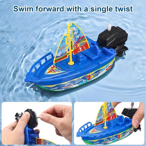 ألعاب القوارب البلاستيكية من Toyvian Kids: 6 مساءً ، سيارات الأولاد ، قم بتشغيل ألعاب القوارب لألعاب أحواض الاستحمام - ألعاب حوض الاستحمام - قوارب السرعة على مدار الساعة لحوض سباحة في الهواء الطلق - لون عشوائي. in Kuwait