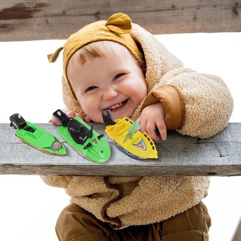 ألعاب القوارب البلاستيكية من Toyvian Kids: 6 مساءً ، سيارات الأولاد ، قم بتشغيل ألعاب القوارب لألعاب أحواض الاستحمام - ألعاب حوض الاستحمام - قوارب السرعة على مدار الساعة لحوض سباحة في الهواء الطلق - لون عشوائي. in Kuwait