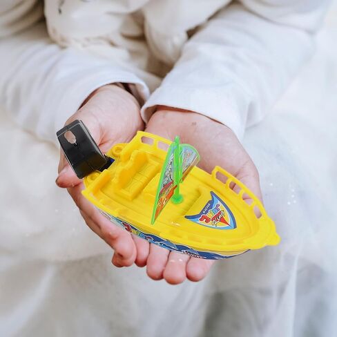 ألعاب القوارب البلاستيكية من Toyvian Kids: 6 مساءً ، سيارات الأولاد ، قم بتشغيل ألعاب القوارب لألعاب أحواض الاستحمام - ألعاب حوض الاستحمام - قوارب السرعة على مدار الساعة لحوض سباحة في الهواء الطلق - لون عشوائي. in Kuwait