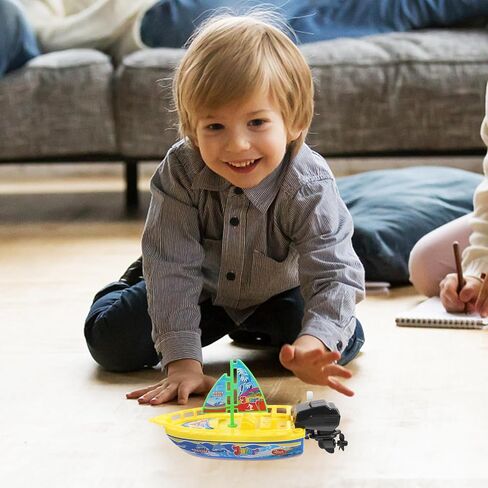 ألعاب القوارب البلاستيكية من Toyvian Kids: 6 مساءً ، سيارات الأولاد ، قم بتشغيل ألعاب القوارب لألعاب أحواض الاستحمام - ألعاب حوض الاستحمام - قوارب السرعة على مدار الساعة لحوض سباحة في الهواء الطلق - لون عشوائي. in Kuwait