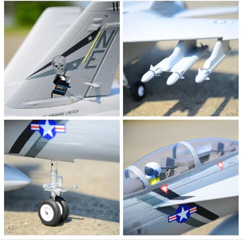 طائرة FMS RC للبالغين F-18 70mm Super Hornet Remote Airplane 6 Channel EDF Jet بدون Reflex PNP (بدون شاحن بطارية الراديو) in Kuwait