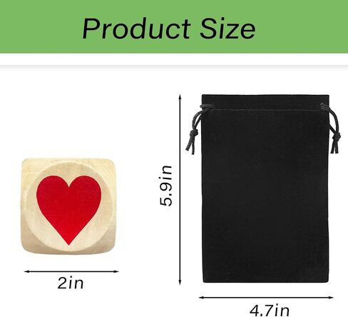 Trump Marker Dice, 2 Inch Wooden Euchre Cube with Velvet Storage Bag, Trump Suit Indicator for Euchre, Pinochle, Bridge, Poker in Kuwait
