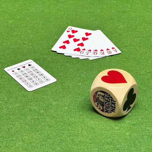 Trump Marker Dice, 2 Inch Wooden Euchre Cube with Velvet Storage Bag, Trump Suit Indicator for Euchre, Pinochle, Bridge, Poker in Kuwait
