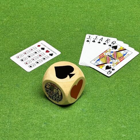 Trump Marker Dice, 2 Inch Wooden Euchre Cube with Velvet Storage Bag, Trump Suit Indicator for Euchre, Pinochle, Bridge, Poker in Kuwait