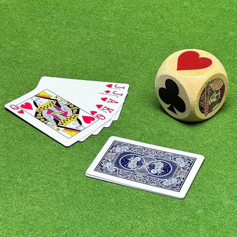 Trump Marker Dice, 2 Inch Wooden Euchre Cube with Velvet Storage Bag, Trump Suit Indicator for Euchre, Pinochle, Bridge, Poker in Kuwait