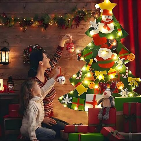شعرت مونتيسوري شجرة عيد الميلاد للأطفال ، وشعرت بشجرة عيد الميلاد للأطفال والأطفال الصغار ثلاثية الأبعاد ، مع الأضواء in Kuwait