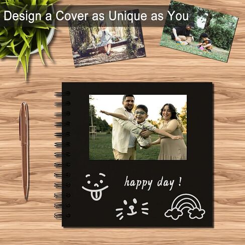 DIY Scrapbook Album 7x7 Inch, Hardcover Kraft Paper Scrap Book Photo Album, Blank Page Memory Scrap Book for DIY Crafts, Traveling, Wedding, Anniversary, Birthday, 40 Pages (20 Sheets), Khaki in Saudi Arabia