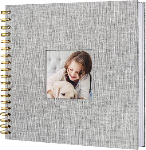 8 x 8 Inch Scrapbook Photo Album, Hardcover Kraft White Pages Arch Window Photo, Memory Book Linen Cover for Photos, Scrapbook Albums for Travel, Wedding Anniversary Christmas Baby 40 Pages, Beige in Saudi Arabia