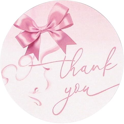 120pcs Pink Bow Thank You Stickers, Large 2 Inch Bowknot Label Decals Cute Thanks Sticker for Coming Supporting My Small Business, Your Order, Baby Shower Celebrating with Us Party Favors Supplies in Saudi Arabia