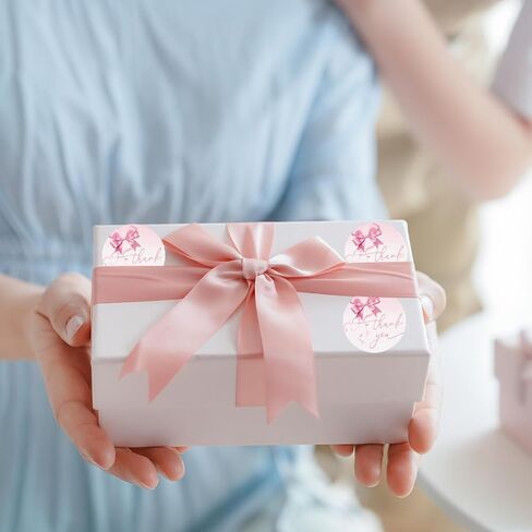 120pcs Pink Bow Thank You Stickers, Large 2 Inch Bowknot Label Decals Cute Thanks Sticker for Coming Supporting My Small Business, Your Order, Baby Shower Celebrating with Us Party Favors Supplies in Saudi Arabia