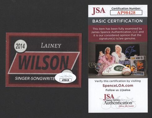 Lainey Wilson Signed Autograph 2.5x3.5 Music Trading Card B with James Spence Authentication JSA COA - Country Music Beauty - Sexy Abby on Yellowstone - Tougher Sayin' What I'm Thinkin' Bell Bottom Country Whirlwind in Saudi Arabia