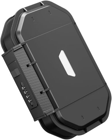 Portable Security Lock Box with Combination Lock, Waterproof Travel Safe Case with Steel Cable, Black. Box with Combination Ideal for Outdoors, Camping, Beach, dorms. in Saudi Arabia
