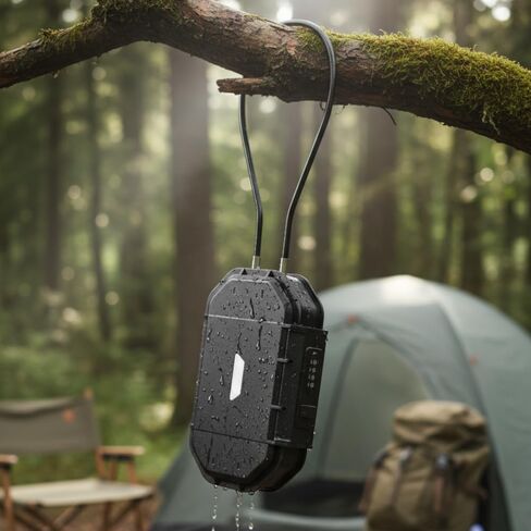 Portable Security Lock Box with Combination Lock, Waterproof Travel Safe Case with Steel Cable, Black. Box with Combination Ideal for Outdoors, Camping, Beach, dorms. in Saudi Arabia