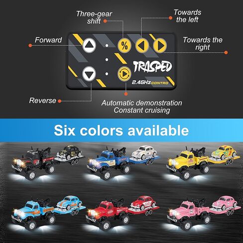 MOONTOY 1:64 Scale Mini Alloy Truck RC Car with LED Lights, 2.4Ghz Remote and App Control Toy Car, 3-Speed Adjustment Pocket Toy Car for Kids 4-8 Years and Adults (Red) in Kuwait