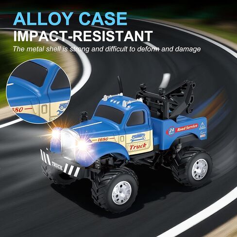 MOONTOY 1:64 Scale Mini Alloy Truck RC Car with LED Lights, 2.4Ghz Remote and App Control Toy Car, 3-Speed Adjustment Pocket Toy Car for Kids 4-8 Years and Adults (Red) in Kuwait