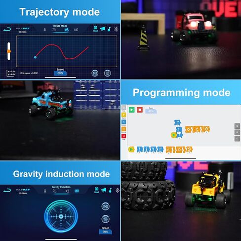 MOONTOY 1:64 Scale Mini Alloy Truck RC Car with LED Lights, 2.4Ghz Remote and App Control Toy Car, 3-Speed Adjustment Pocket Toy Car for Kids 4-8 Years and Adults (Red) in Kuwait