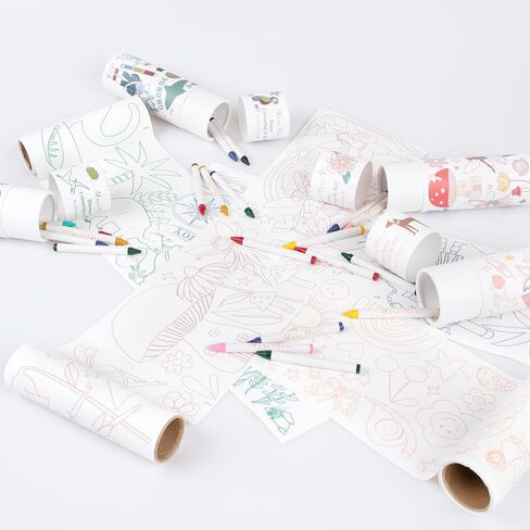 Meri Meri Kids Colorling Roll (حزمة من 1) ، الديناصورات ، الجنية ، القراصنة والمزيد ، تفضل حفلة عيد الميلاد ، 9 أقسام إلى اللون ، تحتوي الحزمة على 5 تلوين شمع ، تتراوح أعمارهم بين 3+ in Saudi Arabia