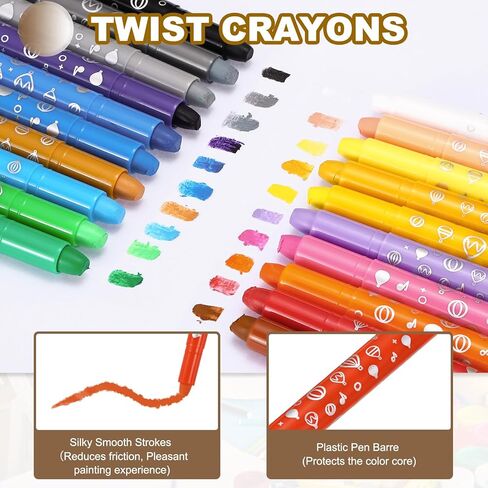 تلوين ملون ملون meccanixity ، تويست تلوين ألوان مائية مجموعة حريرية قابلة للغسل ناعم للفنون الرسم DIY Craft Project Coloring Supplies (Gray ، Pack of 11) in Kuwait
