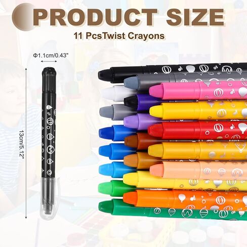 تلوين ملون ملون meccanixity ، تويست تلوين ألوان مائية مجموعة حريرية قابلة للغسل ناعم للفنون الرسم DIY Craft Project Coloring Supplies (Gray ، Pack of 11) in Kuwait
