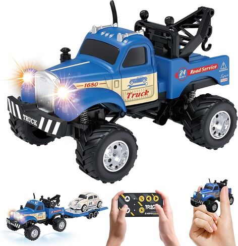 MOONTOY 1:64 Scale Mini Alloy Truck RC Car with LED Lights, 2.4Ghz Remote and App Control Toy Car, 3-Speed Adjustment Pocket Toy Car for Kids 4-8 Years and Adults (Red) in Kuwait