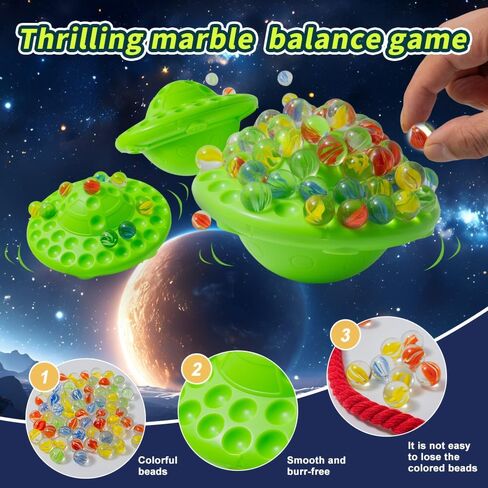 Marble Balance Game - 60 Colorful Marbles Built-in Storage, Fun Family Party Games,Challenge Board Games for Kids & Adults,1-4 Players, Educational Toys, Birthday Gifts Toys for Kids Ages 8+ in Saudi Arabia