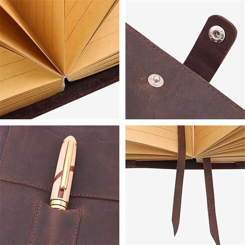 First Layer Leather A5 Notebook Leather Diary Buckle Leather Notepad Texture Notebook in Saudi Arabia
