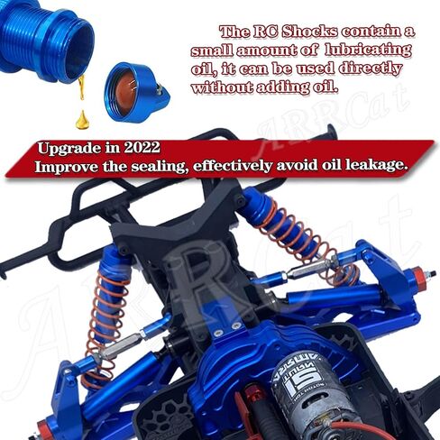 2PCS Front Shocks Upgrade Parts for 1/10 Arrma Bigrock 4X4 Granite Senton Vorteks Typhon RC Truck, Full Aluminum Big Bore Shock Hops Up, Replace AR330550 AR330551, Red in Saudi Arabia