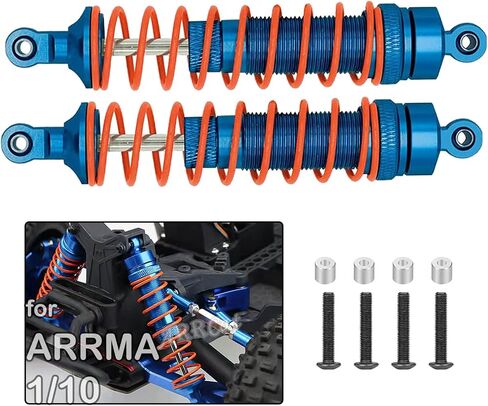 2PCS Front Shocks Upgrade Parts for 1/10 Arrma Bigrock 4X4 Granite Senton Vorteks Typhon RC Truck, Full Aluminum Big Bore Shock Hops Up, Replace AR330550 AR330551, Red in Saudi Arabia