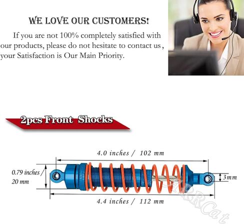 2PCS Front Shocks Upgrade Parts for 1/10 Arrma Bigrock 4X4 Granite Senton Vorteks Typhon RC Truck, Full Aluminum Big Bore Shock Hops Up, Replace AR330550 AR330551, Red in Saudi Arabia