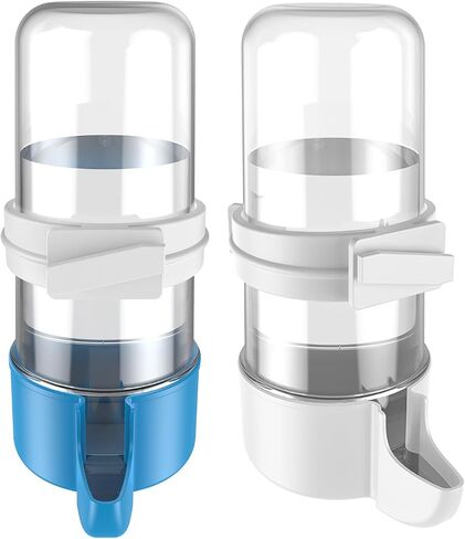 Pawfly 2 Pcs Bird Water Dispenser, Automatic Water Feeder, Cage Accessories for Parrot & Hamster, Bird Feeder for Cage, White & Blue Waterer for Small Parakeet Cockatiel Budgie Lovebirds in Saudi Arabia