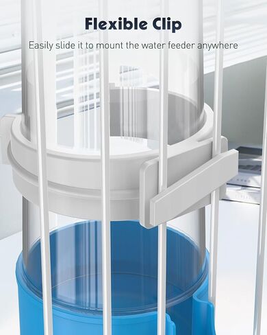 Pawfly 2 Pcs Bird Water Dispenser, Automatic Water Feeder, Cage Accessories for Parrot & Hamster, Bird Feeder for Cage, White & Blue Waterer for Small Parakeet Cockatiel Budgie Lovebirds in Saudi Arabia