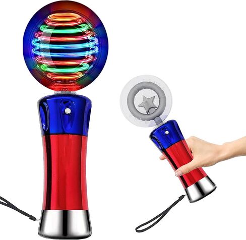 The Dreidel Company Light Up Magic Ball Toy Wand for Kids, (2-Pack) Flashing LED Wand for Boys and Girls, Thrilling Spinning Light Show, Batteries Included, Fun Birthday Party Favor in Saudi Arabia