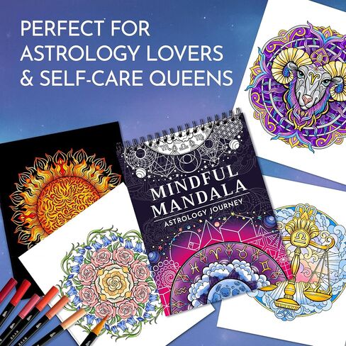 كتاب تلوين Ryve Mandala للبالغين - 50 تصميمًا فريدًا ، حدود دوامة ، تخفيف الإجهاد والاسترخاء ، العلاج الفني | ورقة لا حديد | صفحات سهلة التعب لتأطير in Kuwait
