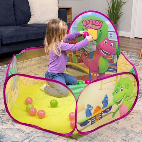 Barney Pop Playground ، حفرة الكرة مع 25 كرة لعب وطوق كرة السلة ، الأطفال الصغار 2+ in Kuwait