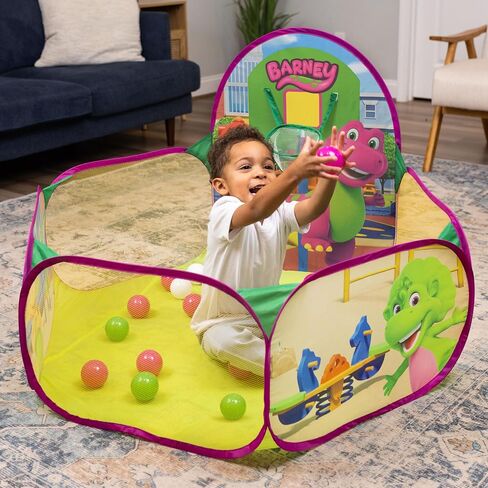 Barney Pop Playground ، حفرة الكرة مع 25 كرة لعب وطوق كرة السلة ، الأطفال الصغار 2+ in Kuwait