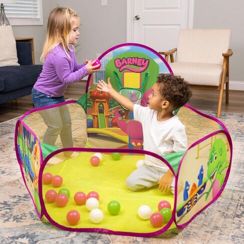 Barney Pop Playground ، حفرة الكرة مع 25 كرة لعب وطوق كرة السلة ، الأطفال الصغار 2+ in Kuwait