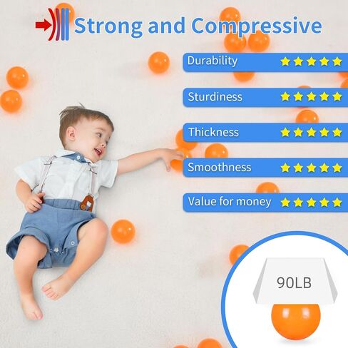 كرات حفرة الكرة starbolo للأطفال - 100 170 حزمة سحق كرات إعادة ملء البلاستيك للحفرة الكرة ، وألوان زاهية 2.2 بوصة الفثالات و BPA خالية من تجمع الصغار in Kuwait