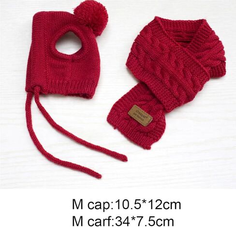 Pet woolen hat and scarf two piece set Winter Warm Knitted Pet Hat Scarf Set Dogs Hats Funny Cosplay Pet Dog for Puppy Accessories for autumn and winter (Red #07) in Saudi Arabia