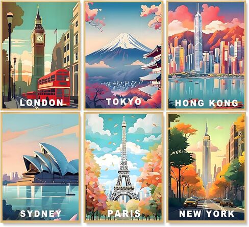 6 Pack Paint by Numbers Kit for Adults, National Park Adult Paint by Number Kits on Canvas Without Frame for Beginner, Mountains Lake Acrylic Oil Painting by Numbers Kits for Home Decor 8 x 12 Inch in Kuwait