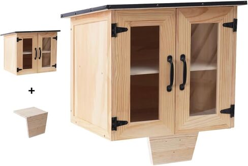 Comsis Little Library Box Outdoor-16x14x22 Inch Weathproof Wooden Book Station ، مكتبة صغيرة مجانية سهلة التثبيت مع صفيحة تصاعد لمشاركة الكتب المجتمعية والفنون. in Saudi Arabia