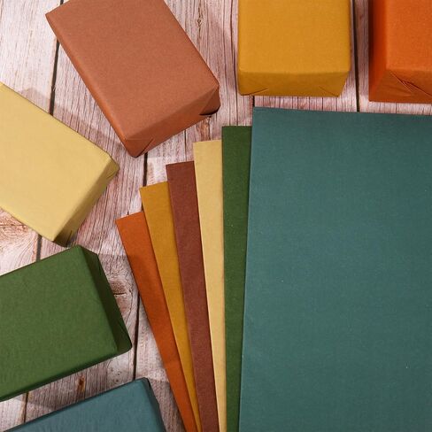 Anydesign 120 Sheets Boho Fall Trissue Paper 6 Colors Sage Green Orange Brown Wrappe Paper for Autumn Attgiving Party Diy Crafts Supplies ، 14 × 20 بوصة in Saudi Arabia